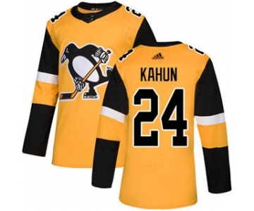 Men's Penguins #24 Dominik Kahun Gold Alternate Authentic Stitched Hockey Jersey