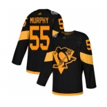 Men's Penguins #55 Larry Murphy Black 2019 Stadium Series Stitched Hockey Jersey