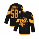 Men's Penguins #58 Kris Letang Black 2019 Stadium Series Stitched Hockey Jersey