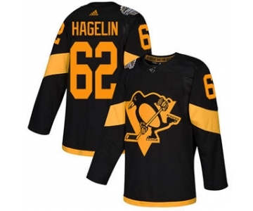 Men's Penguins #62 Carl Hagelin Black 2019 Stadium Series Stitched Hockey Jersey