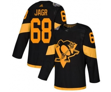 Men's Penguins #68 Jaromir Jagr Black 2019 Stadium Series Stitched Hockey Jersey