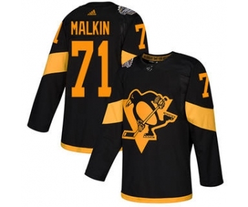 Men's Penguins #71 Evgeni Malkin Black 2019 Stadium Series Stitched Hockey Jersey