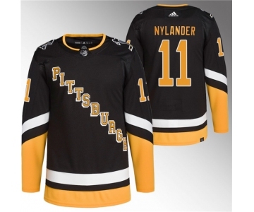 Men's Pittsburgh Penguins #11 Alex Nylander Black Stitched Jersey