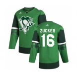 Men's Pittsburgh Penguins #16 Jason Zucker 2020 St. Patrick's Day Stitched Hockey Jersey Green