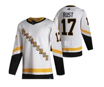 Men's Pittsburgh Penguins #17 Bryan Rust White 2020-21 Reverse Retro Alternate Hockey Jersey