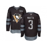 Men's Pittsburgh Penguins #3 Olli Maatta Black 1917-2017 100th Anniversary Stitched NHL Jersey