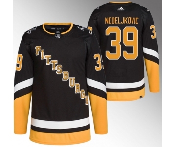 Men's Pittsburgh Penguins #39 Alex Nedeljkovic Black 2021-22 Alternate Primegreen Stitched Jersey