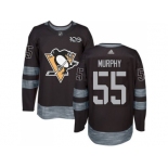 Men's Pittsburgh Penguins #55 Larry Murphy Black 1917-2017 100th Anniversary Stitched NHL Jersey