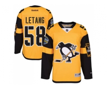 Men's Pittsburgh Penguins #58 Kris Letang Black 2017 Stadium Series Stitched NHL Jersey