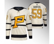 Men's Pittsburgh Penguins #59 Jake Guentzel Cream 2023 Winter Classic Stitched Jersey