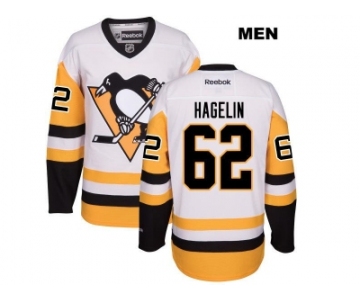 Men's Pittsburgh Penguins #62 Carl Hagelin Reebok White Away Premier Player Jersey