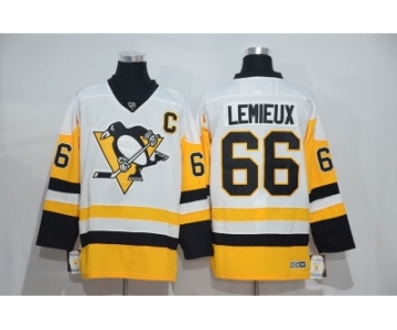 Men's Pittsburgh Penguins #66 Mario Lemieux White New Away Stitched NHL Jersey