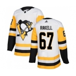 Men's Pittsburgh Penguins #67 Rickard Rakell White Road Authentic Stitched NHL Jersey