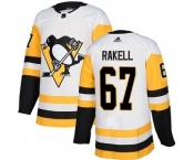 Men's Pittsburgh Penguins #67 Rickard Rakell White Road Authentic Stitched NHL Jersey