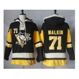 Men's Pittsburgh Penguins #71 Evgeni Malkin Black Alternate Sawyer Hooded Sweatshirt Stitched NHL Jersey