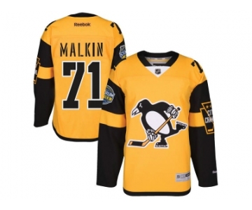 Men's Pittsburgh Penguins #71 Evgeni Malkin Gold 2017 Stadium Series Stitched NHL Jersey