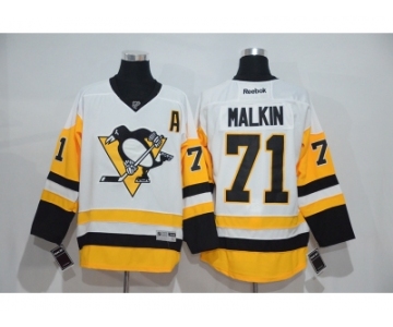 Men's Pittsburgh Penguins #71 Evgeni Malkin White New Away Stitched NHL Jersey