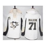 Men's Pittsburgh Penguins #71 Evgeni Malkin White Pullover Hoodie Stitched NHL Jersey