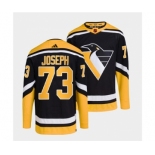 Men's Pittsburgh Penguins #73 Pierre-Olivier Joseph Black 2022 Reverse Retro Stitched Jersey