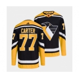 Men's Pittsburgh Penguins #77 Jeff Carter Black 2022 Reverse Retro Stitched Jersey