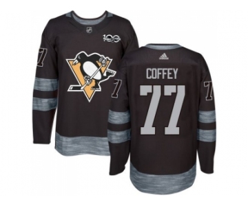 Men's Pittsburgh Penguins #77 Paul Coffey Black 1917-2017 100th Anniversary Stitched NHL Jersey