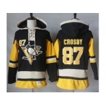 Men's Pittsburgh Penguins #87 Sidney Crosby Black Alternate Sawyer Hooded Sweatshirt Stitched NHL Jersey