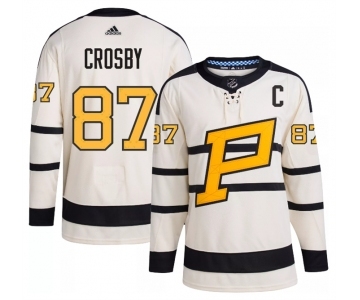 Men's Pittsburgh Penguins #87 Sidney Crosby Cream 2023 Winter Classic Stitched Jersey