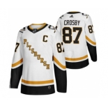 Men's Pittsburgh Penguins #87 Sidney Crosby White 2020-21 Reverse Retro Alternate Hockey Jersey