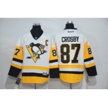 Men's Pittsburgh Penguins #87 Sidney Crosby White New Away Stitched NHL Jersey