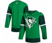 Men's Pittsburgh Penguins Blank 2020 St. Patrick's Day Stitched Hockey Jersey Green