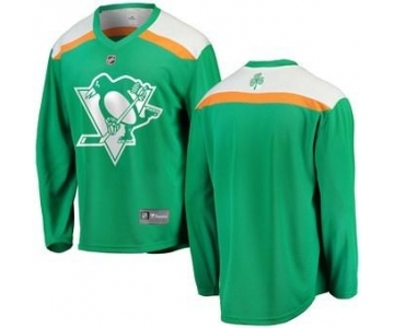 Men's Pittsburgh Penguins Blank Green 2019 St. Patrick's Day Hockey Jersey