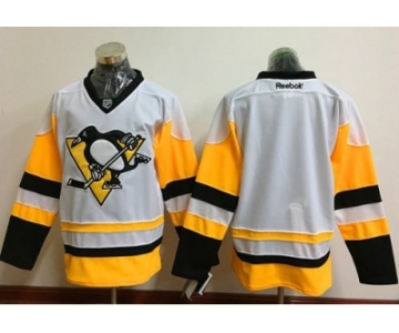 Men's Pittsburgh Penguins Blank White New Away Stitched NHL Jersey