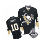 Men's Reebok Pittsburgh Penguins #10 Ron Francis Authentic Black Home 2017 Stanley Cup Final NHL Jersey