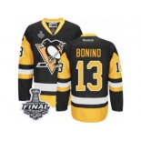 Men's Reebok Pittsburgh Penguins #13 Nick Bonino Authentic Black Gold Third 2017 Stanley Cup Final NHL Jersey