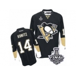 Men's Reebok Pittsburgh Penguins #14 Chris Kunitz Authentic Black Home 2017 Stanley Cup Final NHL Jersey