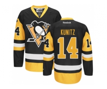 Men's Reebok Pittsburgh Penguins #14 Chris Kunitz Premier Black Gold Third NHL Jersey