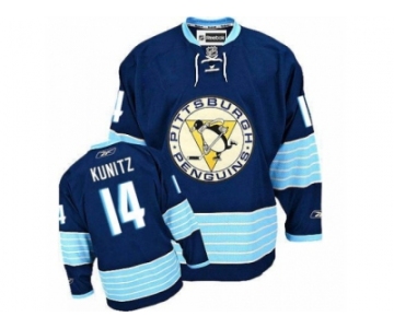 Men's Reebok Pittsburgh Penguins #14 Chris Kunitz Premier Navy Blue Third Vintage NHL Jersey