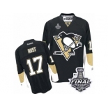 Men's Reebok Pittsburgh Penguins #17 Bryan Rust Authentic Black Home 2017 Stanley Cup Final NHL Jersey