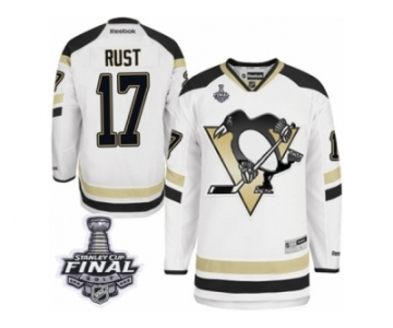 Men's Reebok Pittsburgh Penguins #17 Bryan Rust Authentic White 2014 Stadium Series 2017 Stanley Cup Final NHL Jersey