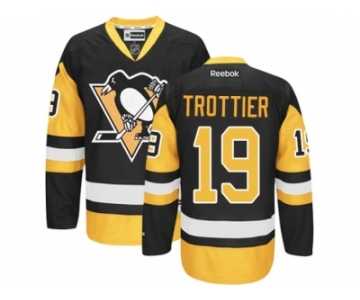 Men's Reebok Pittsburgh Penguins #19 Bryan Trottier Authentic Black Gold Third NHL Jersey