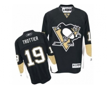 Men's Reebok Pittsburgh Penguins #19 Bryan Trottier Authentic Black Home NHL Jersey