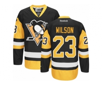 Men's Reebok Pittsburgh Penguins #23 Scott Wilson Premier Black Gold Third NHL Jersey