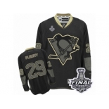 Men's Reebok Pittsburgh Penguins #29 Marc-Andre Fleury Authentic Black Ice 2017 Stanley Cup Final NHL Jersey