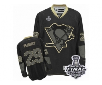 Men's Reebok Pittsburgh Penguins #29 Marc-Andre Fleury Authentic Black Ice 2017 Stanley Cup Final NHL Jersey