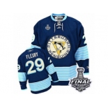 Men's Reebok Pittsburgh Penguins #29 Marc-Andre Fleury Authentic Navy Blue Third Vintage 2017 Stanley Cup Final NHL Jersey