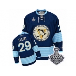 Men's Reebok Pittsburgh Penguins #29 Marc-Andre Fleury Premier Navy Blue Third Vintage 2017 Stanley Cup Final NHL Jersey