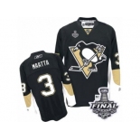 Men's Reebok Pittsburgh Penguins #3 Olli Maatta Authentic Black Home 2017 Stanley Cup Final NHL Jersey