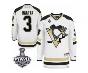 Men's Reebok Pittsburgh Penguins #3 Olli Maatta Authentic White 2014 Stadium Series 2017 Stanley Cup Final NHL Jersey