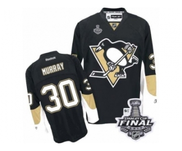 Men's Reebok Pittsburgh Penguins #30 Matt Murray Authentic Black Home 2017 Stanley Cup Final NHL Jersey