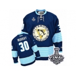 Men's Reebok Pittsburgh Penguins #30 Matt Murray Authentic Navy Blue Third Vintage 2017 Stanley Cup Final NHL Jersey